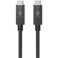 goobay USB 3.2 Gen 2 Kabel, USB-C Stecker > USB-C Stecker schwarz, 0,5 Meter, PD, Laden mit bis zu 100 Watt