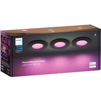 Philips HUE White & Color Ambiance Slim Einbauleuchte 90 mm, LED-Leuchte schwarz, 3er-Pack