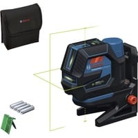 Bosch Professional Akku-Kombilaser GCL 12V-50-22 CG Professional, Kreuzlinienlaser blau/schwarz, grüne Laserlinien und Lotpunkte, inkl. Drehhalterung RM 20