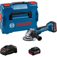 Bosch Professional Akku-Winkelschleifer GWS 18V-10 P Professional, Ø 125mm blau/schwarz, 2x Li-Ionen Akku 5,0Ah, in L-BOXX