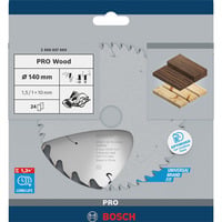 Bosch Professional PRO Wood cordless Kreissägeblatt, Ø 140mm, 24Z Bohrung 10mm, für Akku-Handkreissägen
