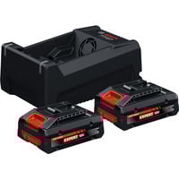 Bosch Starter-Set 2x EXBA 18V-40 + Dual-Voltage-Ladegerät GAL 12V/18V-80 schwarz, 2x Li-Ionen Akku 4Ah, AMPShare Alliance