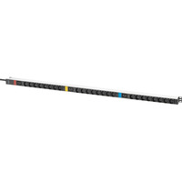 Digitus Basis IT PDU mit Aluminiumprofil, 27-fach, 24x C13, 3x C19, Steckdosenleiste schwarz/aluminium, 3 Meter Kabel, 3-phasig 16A, IEC309 16A Stecker