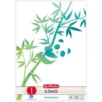 Herlitz Arbeitsblock A4 GREENline 50 Blatt Lineatur 01 Motiv Panda, College Block liniert, A4