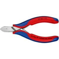 KNIPEX Elektronik-Seitenschneider 77 02 115, Schneid-Zange rot/blau, Länge 115mm