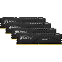 Kingston FURY DIMM 64 GB DDR5-5600 (4x 16 GB) Quad-Kit, Arbeitsspeicher schwarz, KF556C40BBK4-64, Fury Beast, INTEL XMP