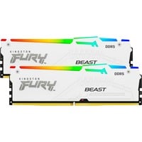 Kingston FURY DIMM 64 GB DDR5-6400 (2x 32 GB) Dual-Kit, Arbeitsspeicher weiß, KF564C32BWEAK2-64, FURY Beast RGB, INTEL XMP, AMD EXPO