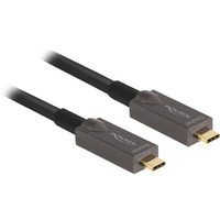 DeLOCK Aktives Optisches USB-C 4K Video + Daten + PD Kabel schwarz, 8 Meter, PD 60 Watt