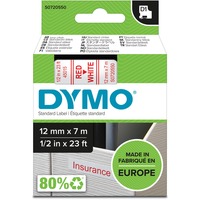 Dymo D1 ORIGINAL Schriftband, rot auf weiß, 12mm x 7 S0720550