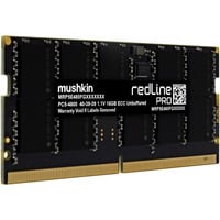Mushkin SO-DIMM 16 GB DDR5-4800 ECC, Arbeitsspeicher schwarz, MRP5T480FGGD16G18, Redline PRO