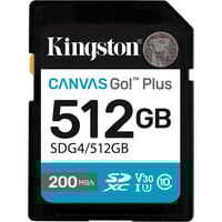 Kingston Canvas Go! Plus 512GB SDXC, Speicherkarte schwarz, UHS-I U3, Class 10, V30