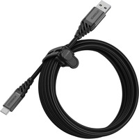 Otterbox USB 2.0 Kabel, USB-A Stecker > USB-C Stecker schwarz, 3 Meter, PD, gesleevt