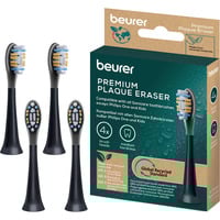 Beurer SC Premium Plaque Eraser Green Planet, Aufsteckbürste schwarz, 4er Pack