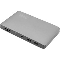 Digitus Digitus Thunderbolt 3 Dockingstation 8K silber, HDMI, VGA, USB-A, USB-C, 3,5mm, SD/MicroSD