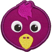 Affenzahn Klett-Badge Vogel, Patch lila