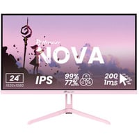 Arozzi Nova 24T1K200, Gaming-Monitor 61 cm (23.8 Zoll), pink, FullHD, IPS, HDMI, DP, Adaptive-Sync, HDR, 200Hz Panel