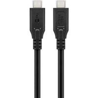 goobay USB4 Gen 3x2 Kabel, USB-C Stecker > USB-C Stecker, 40Gbit/s schwarz, 1 Meter, PD, Laden mit bis zu 100 Watt