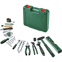 Bosch Heimwerken & Garten Werkzeug Set, 73-teilig, Werkzeug-Set grün, mit Werkzeugkoffer