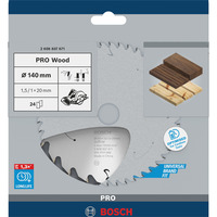 Bosch Professional PRO Wood cordless Kreissägeblatt, Ø 140mm, 24Z Bohrung 20mm, für Akku-Handkreissägen