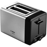 Bosch Home Kompakt-Toaster DesignLine TAT4P420DE edelstahl/schwarz, 970 Watt, für 2 Scheiben Toast