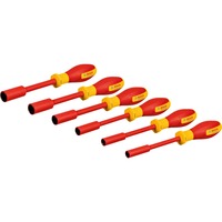 Bosch Professional VDE Steckschlüssel-Set Professional, Sechskant 7-14mm rot/gelb, 6-teilig, in L-BOXX-Halbeinlage