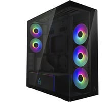 ARCTIC Xtender VG Mirror Black Design, Tower-Gehäuse schwarz, Tempered Glass x 2 (verspiegelt)