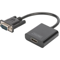 Digitus VGA > HDMI Konverter, Adapter schwarz, 15cm