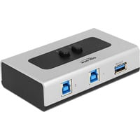 DeLOCK 2 Port USB 3.0 Umschalter , USB-Switch grau/schwarz, manuell, bidirektional