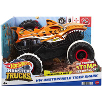 Hot Wheels Monster Trucks unaufhaltsamer Tiger Shark ferngesteuertes Fahrzeug, RC Maßstab 1:15