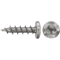 fischer Spanplattenschraube PowerFast II 3,5x20 Halbrundkopf TX 200 Stück, mit Vollgewinde, Edelstahl A2