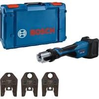 Bosch Professional Akku-Presswerkzeug GPT 18V-32 Professional solo, 18Volt, Kit M, Pressmaschine blau, ohne Akku und Ladegerät, 3 Pressbacken Standard M, in L-BOXX