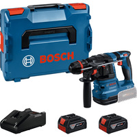 Bosch Professional Akku-Bohrhammer GBH 18V-22 X Professional, 18Volt blau/schwarz, 2x Li-Ionen Akku 4,0Ah, ONECHUCK, in L-BOXX
