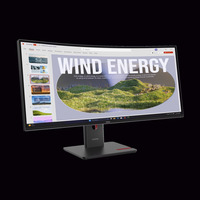 Lenovo ThinkVision T34WD-40, LED-Monitor 86.4 cm (34 Zoll), schwarz, WQHD, VA, Curved, USB-C, HDMI, DP, USB-Hub, 120Hz Panel