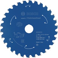 Bosch Kreissägeblatt Expert for Stainless Steel, Ø 136mm, 30Z Bohrung 20mm, für Akku-Handkreissägen