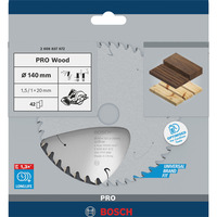 Bosch Professional PRO Wood cordless Kreissägeblatt, Ø 140mm, 42Z Bohrung 20mm, für Akku-Handkreissägen