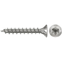 fischer Spanplattenschraube PowerFast II 3,5x35 Senkkopf TX 200 Stück, mit Vollgewinde, Edelstahl A2