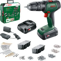 Bosch Heimwerken & Garten Akku-Schlagbohrschrauber UniversalImpact 18V, Set grün/schwarz, 2x Li-Ionen Akku 1,5Ah, 241-teiliges Set