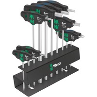 Wera Bicycle Set 6, Schraubendreher schwarz/grün, 10-teilig, mit Metall-Rack zur Wandmontage