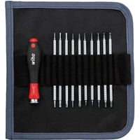 Wiha Schraubendreher mit Wechselklingen-Set SYSTEM 4 schwarz/rot, 11-teilig, mit Rolltasche