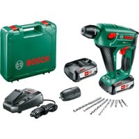 Bosch Akku-Bohrhammer Uneo Maxx, 18Volt grün, 2x Li-Ionen Akku 2,5Ah, im Koffer, POWER FOR ALL ALLIANCE
