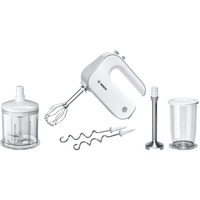 Bosch Home Handmixer-Set Styline MFQ4080 weiß/silber, 500 Watt, mit Zerkleinerer und Edelstahlmixfuß