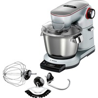 Bosch Home MUM9AX5S00 Küchenmaschine OptiMUM silber, 1.500 Watt, Serie 8, integrierte Waage, Timer, Profi-Patisserie-Set