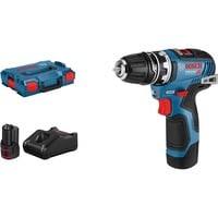 Bosch Professional Akku-Bohrschrauber GSR 12V-35 FC Professional, 12Volt blau/schwarz, 2x Li-Ionen Akku 3,0Ah, mit FlexiClick Bohrfutter, L-BOXX
