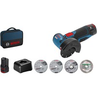 Bosch Professional Akku-Winkelschleifer GWS 12V-76 Professional, 12Volt blau/schwarz, 2x Li-Ionen Akku 2,0Ah