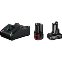 Bosch Professional PRO Starter-Set 12V (1x GBA 12V 2.0Ah + 1 x GBA 12V 4.0Ah + GAL 12V-40 Professional) schwarz, 2x Akku + Ladegerät