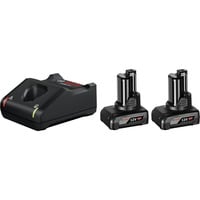 Bosch Professional PRO Starter-Set 12V (2x GBA 12V 6.0Ah + GAL 12V-40 Professional) schwarz, 2x Akku + Ladegerät