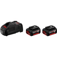 Bosch Professional PRO Starter-Set 18V (2x GBA 18V 5.0Ah + GAL 1880 CV Professional), Ladegerät schwarz, 2x Akku + Ladegerät, AMPShare Alliance