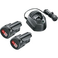 Bosch Starter-Set 12V (2x 1,5Ah + GAL 1210 CV), Ladegerät schwarz, 2x Akku + Ladegerät