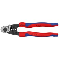 KNIPEX Drahtseilschere 95 62 190 , Schneid-Zange blau, mit zwei Pressprofilen für Endhülsen