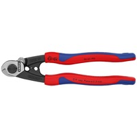 KNIPEX Drahtseilschere 95 62 190 , Schneid-Zange blau, mit zwei Pressprofilen für Endhülsen